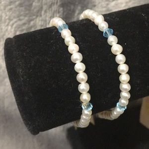 Fresh Water Pearls and Swarovski Crystal Bracelets